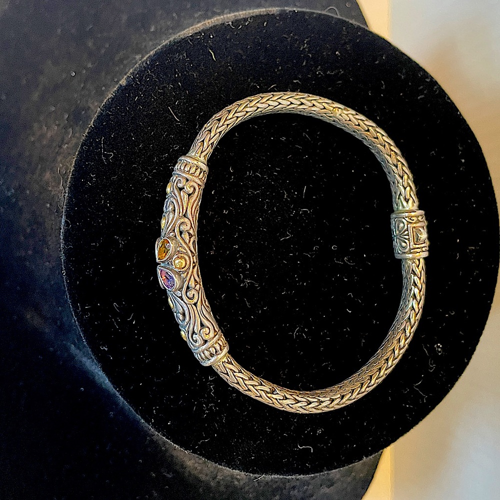 Vintage Multi-Stone Sterling Samuel B. Bracelet